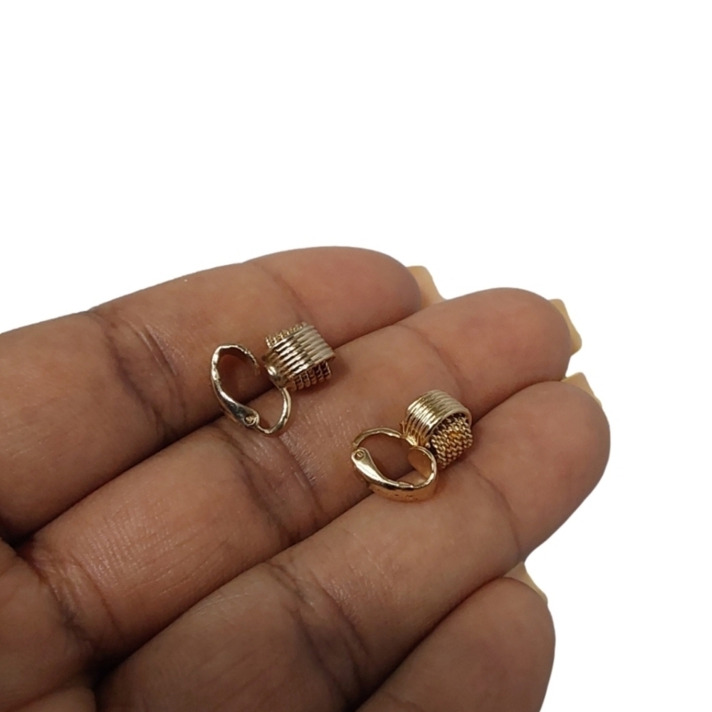 AVON STUDS CLIP ON GOLD EARRINGS